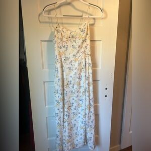Abercrombie white floral Camille midi dress size Small Tall